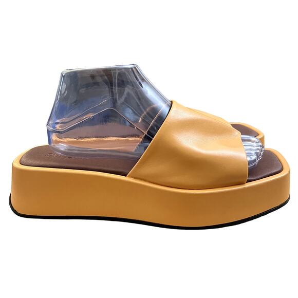 SVEGAN Women's size 9 Orange Janice Vegan Leather Platform Sandal 90s Y2k Style - Picture 1 of 8